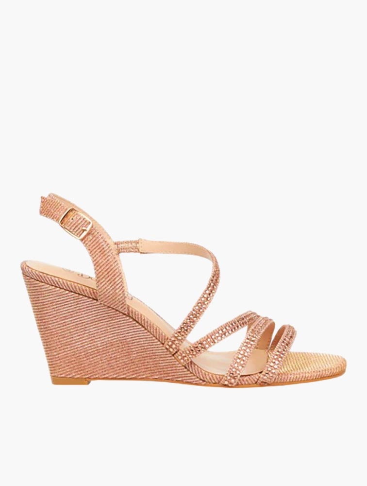 Rose gold glitter wedges discount